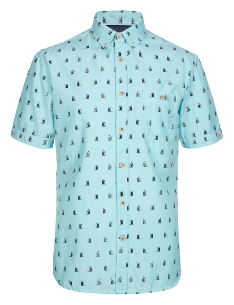 Pure Cotton Tailored Fit Surf Board Print Shirt 2 of 3