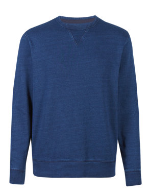 Pure Cotton Tailored Fit Sweatshirt Image 2 of 3