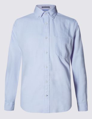 Pure Cotton Tailored Fit Textured Dobby Oxford Shirt Image 2 of 4