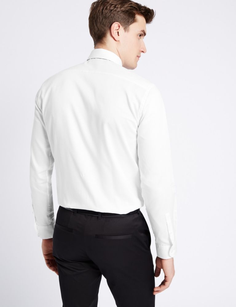 Pure Cotton Tailored Fit Textured Shirt 3 of 4