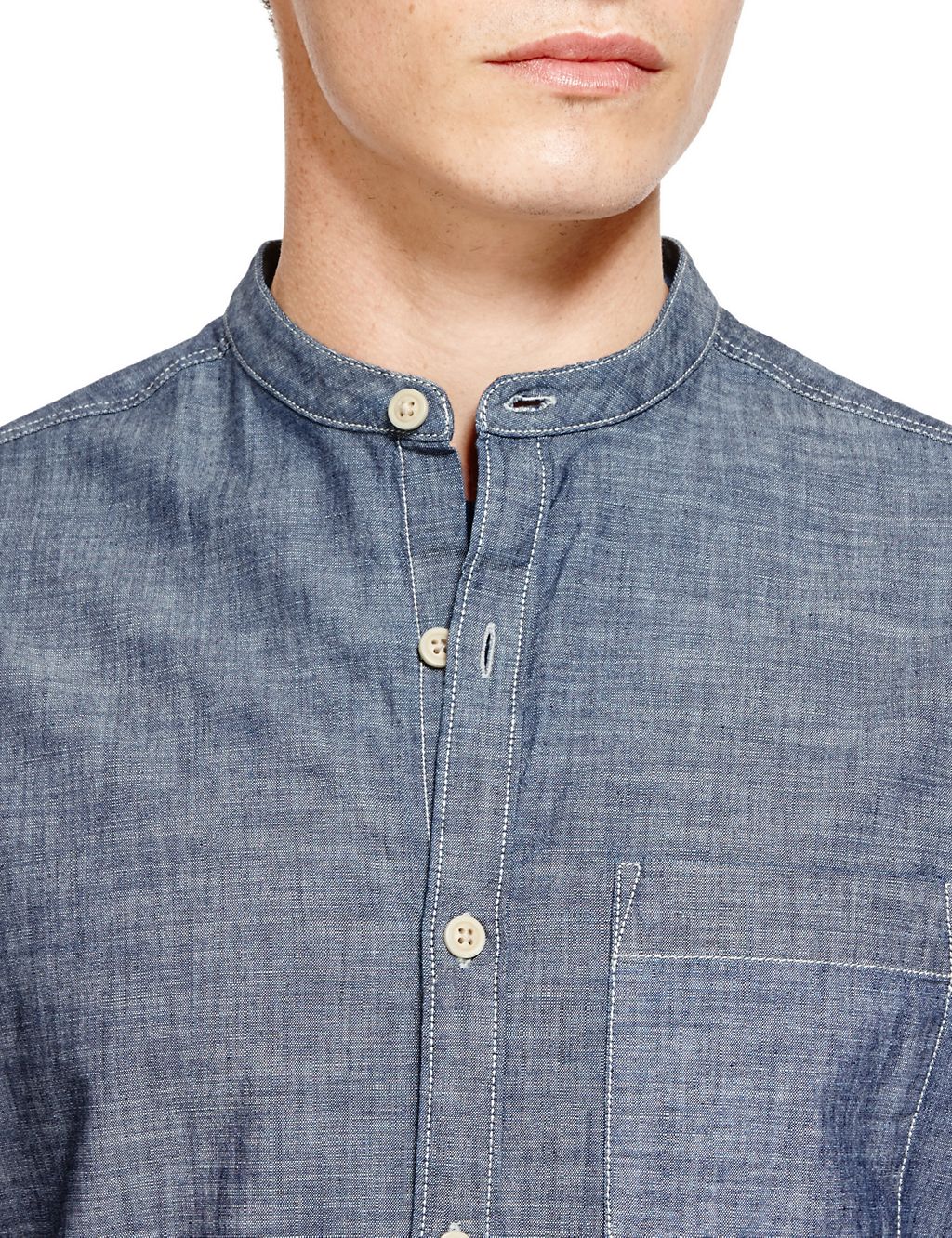 Pure Cotton Tailored Fit Textured Shirt 4 of 4