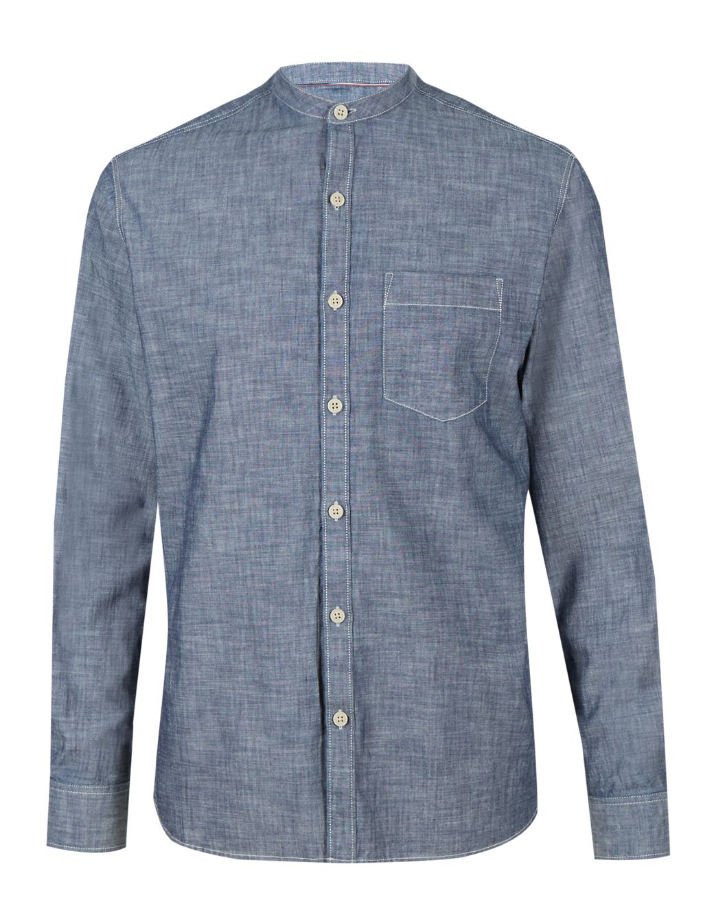 Pure Cotton Tailored Fit Textured Shirt 1 of 4