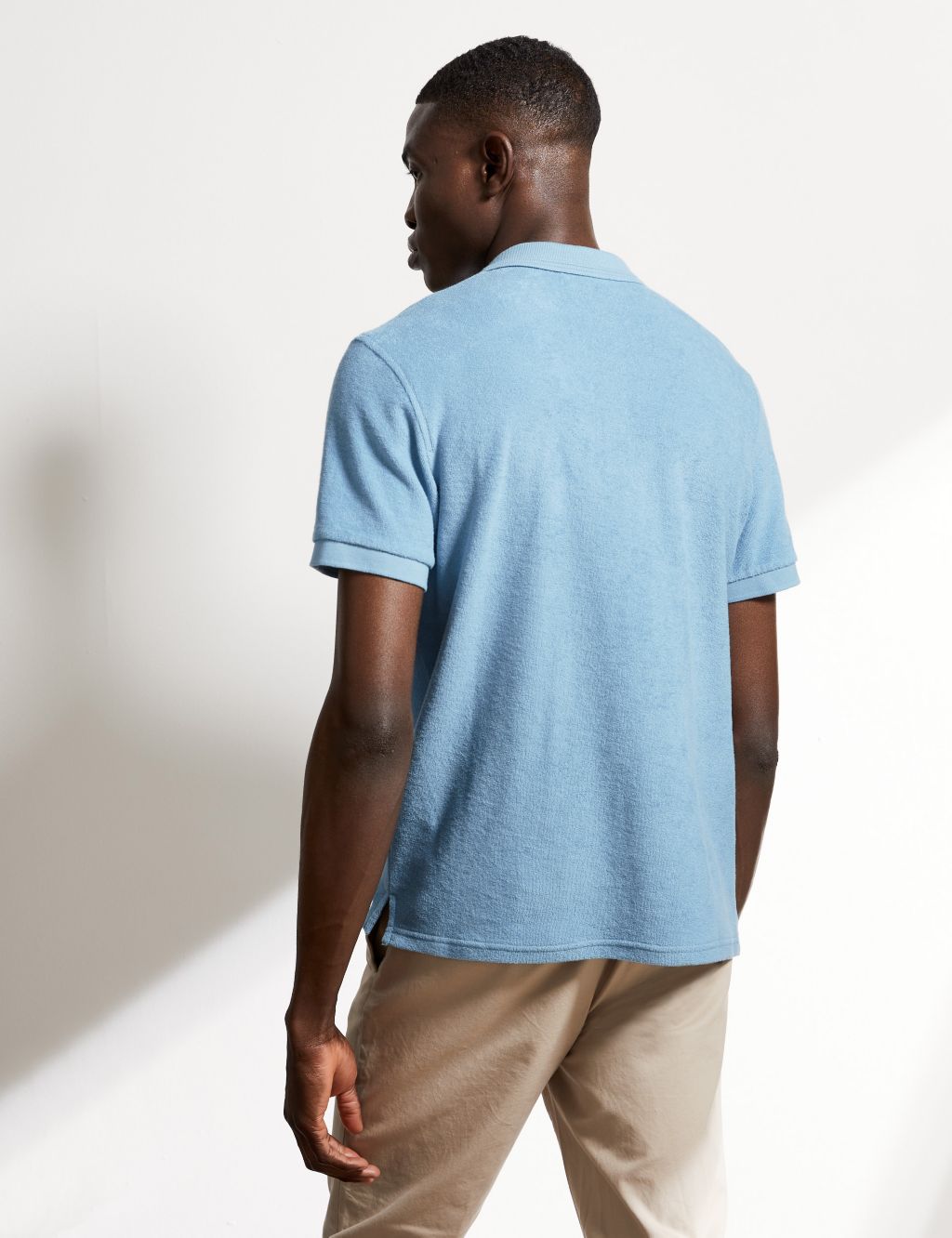 Pure Cotton Terry Towelling Polo Shirt | JAEGER | M&S