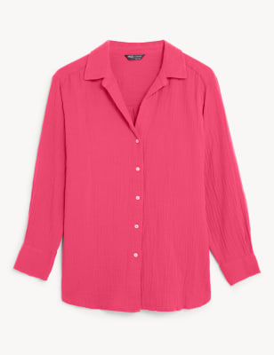 Pure Cotton Textured Beach Shirt Image 2 of 5