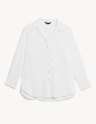 Pure Cotton Textured Beach Shirt Image 2 of 6
