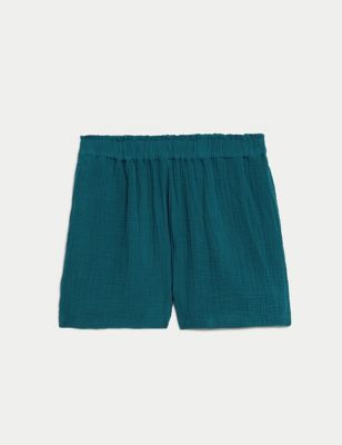 Pure Cotton Textured Beach Shorts Image 2 of 5