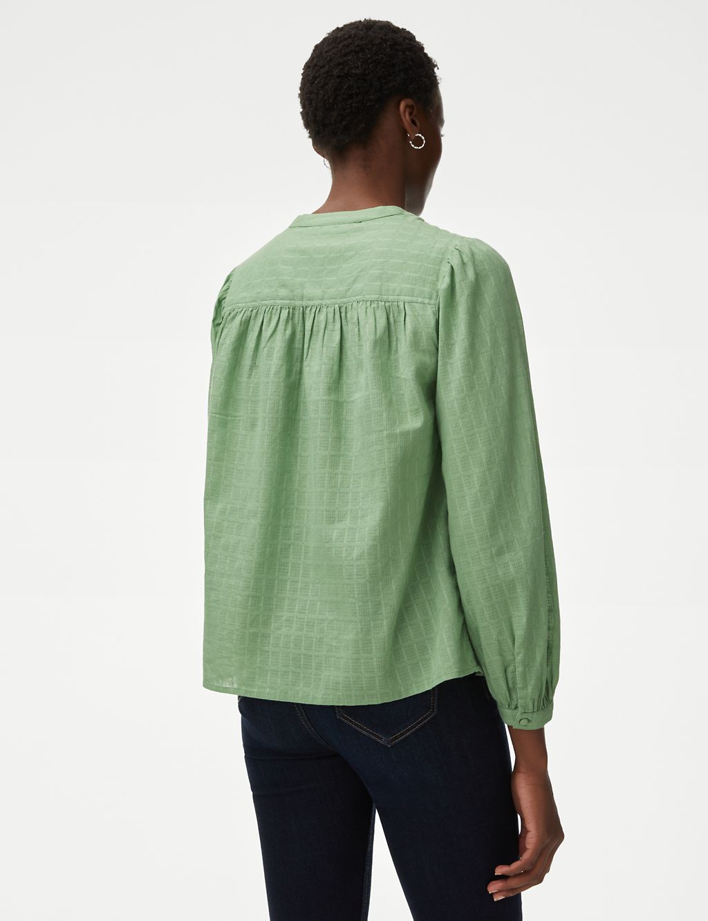 Pure Cotton Textured Blouse 5 of 5