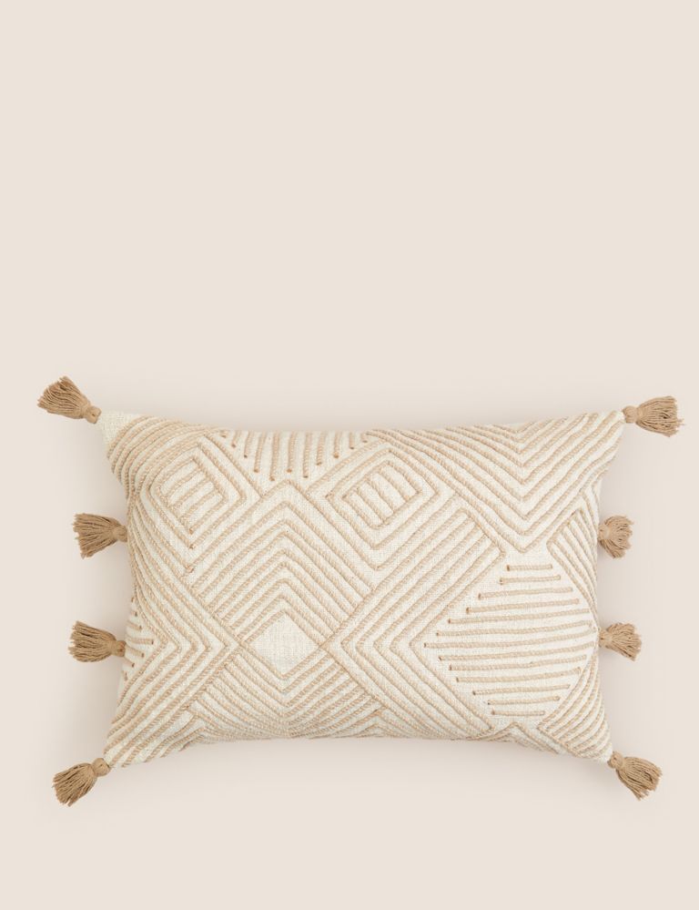 Pure Cotton Textured Bolster Cushion 1 of 8