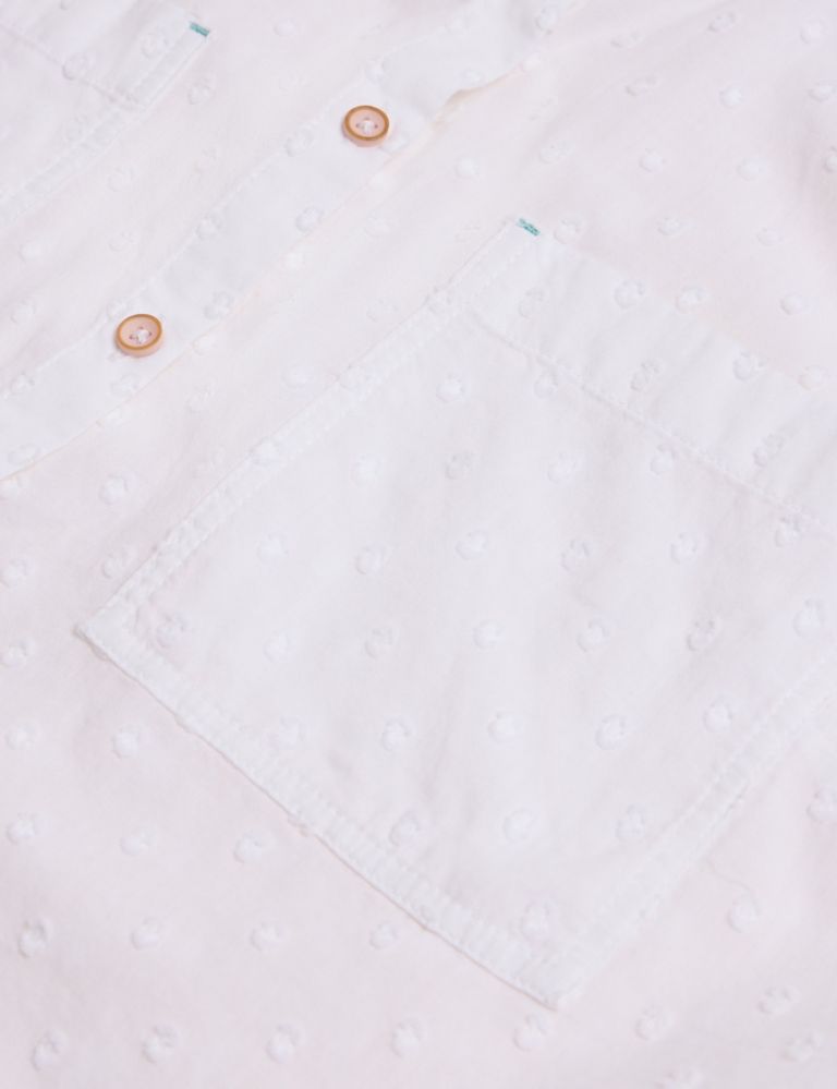 Pure Cotton Textured Button Through Shirt 6 of 6