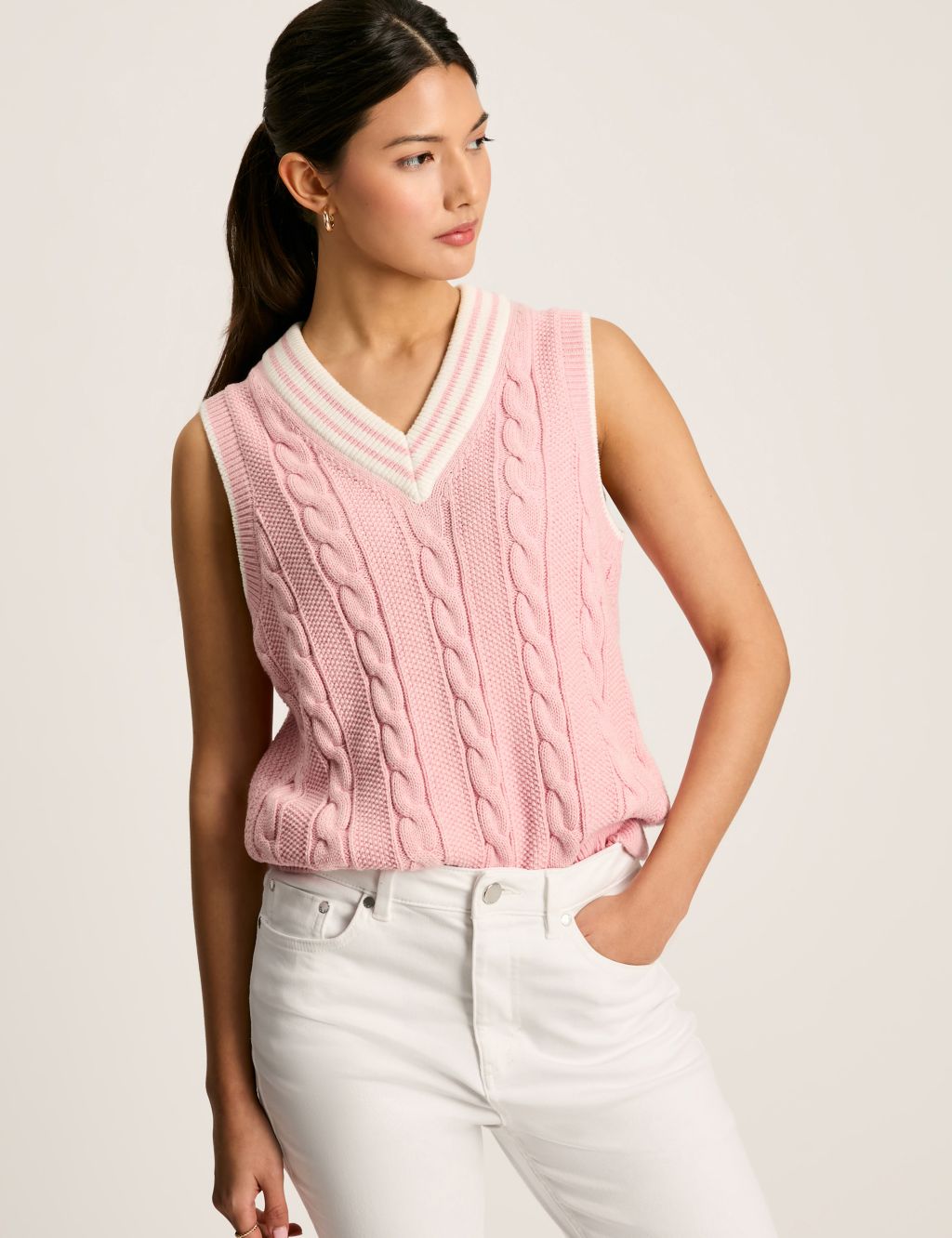 Pure Cotton Textured Cable Knitted Top 7 of 8