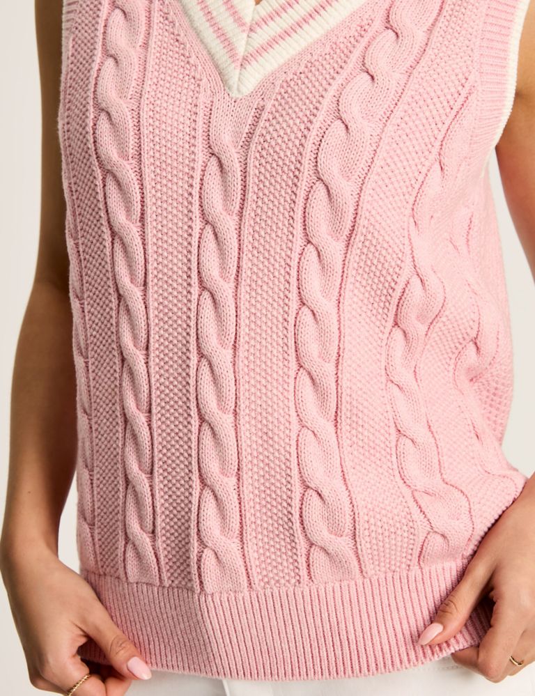 Pure Cotton Textured Cable Knitted Top 5 of 8
