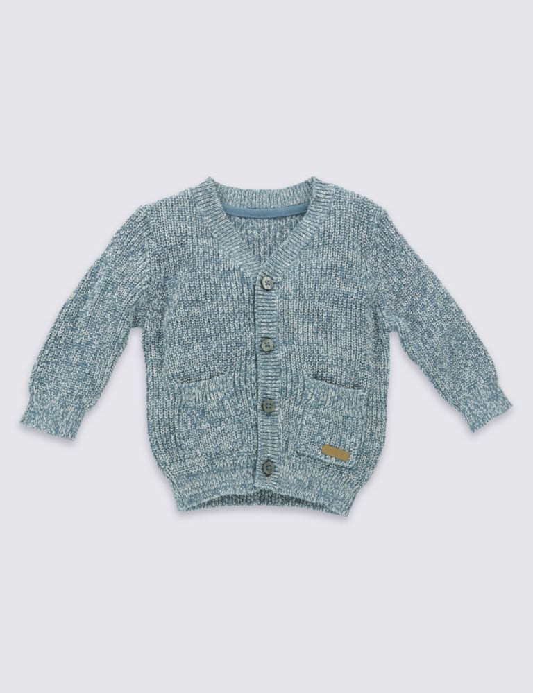 Pure Cotton Textured Cardigan 1 of 4
