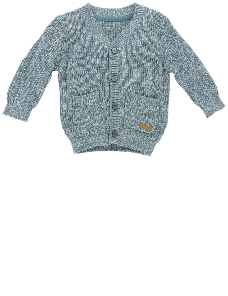 Pure Cotton Textured Cardigan 3 of 4