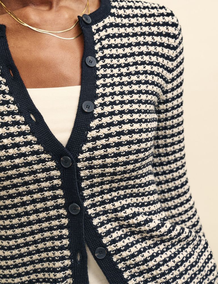 Pure Cotton Textured Cardigan 4 of 5