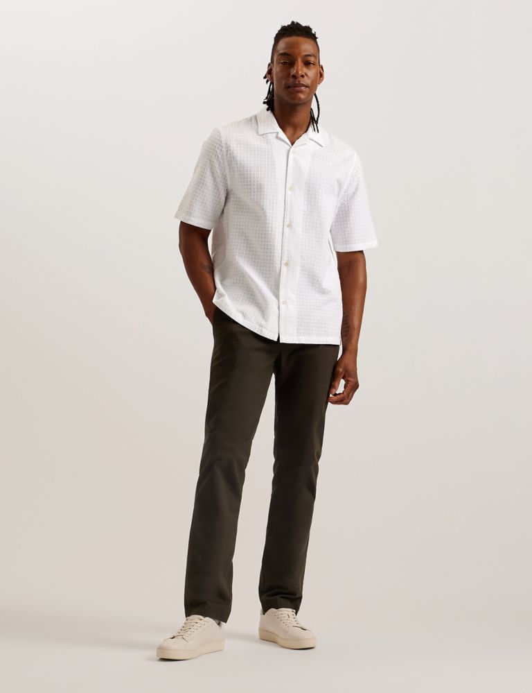 Pure Cotton Textured Check Oxford Shirt 2 of 3