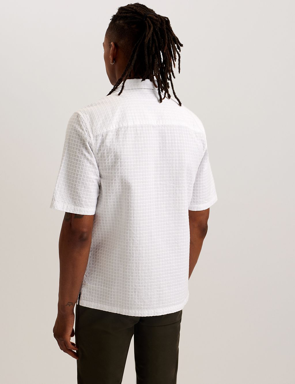 Pure Cotton Textured Check Oxford Shirt 2 of 3