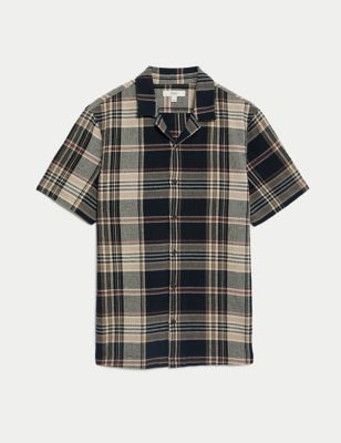 Pure Cotton Textured Check Shirt Image 2 of 5