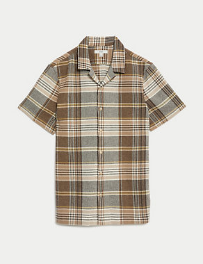 Pure Cotton Textured Check Shirt Image 2 of 5
