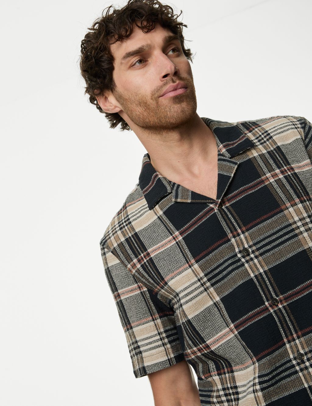 Pure Cotton Textured Check Shirt 3 of 5