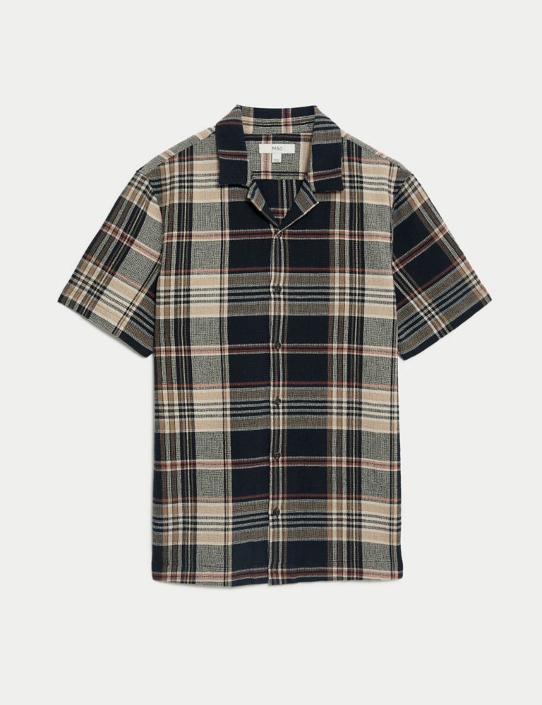 Pure Cotton Textured Check Shirt 2 of 5