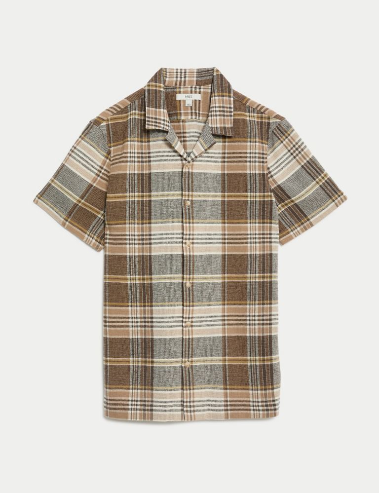 Pure Cotton Textured Check Shirt 2 of 5