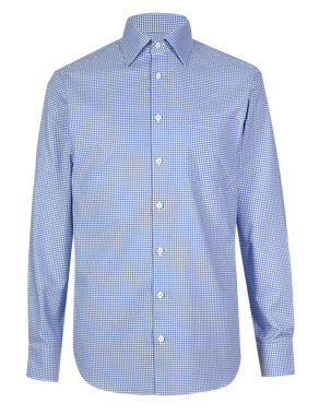 Pure Cotton Textured Checked Shirt Image 2 of 3