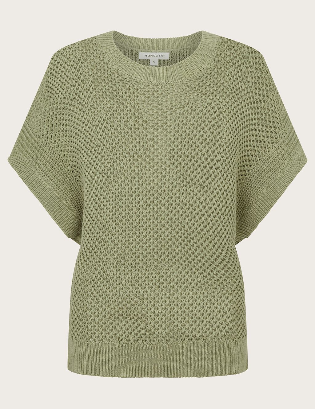 Pure Cotton Textured Crew Neck Knitted Top 1 of 5