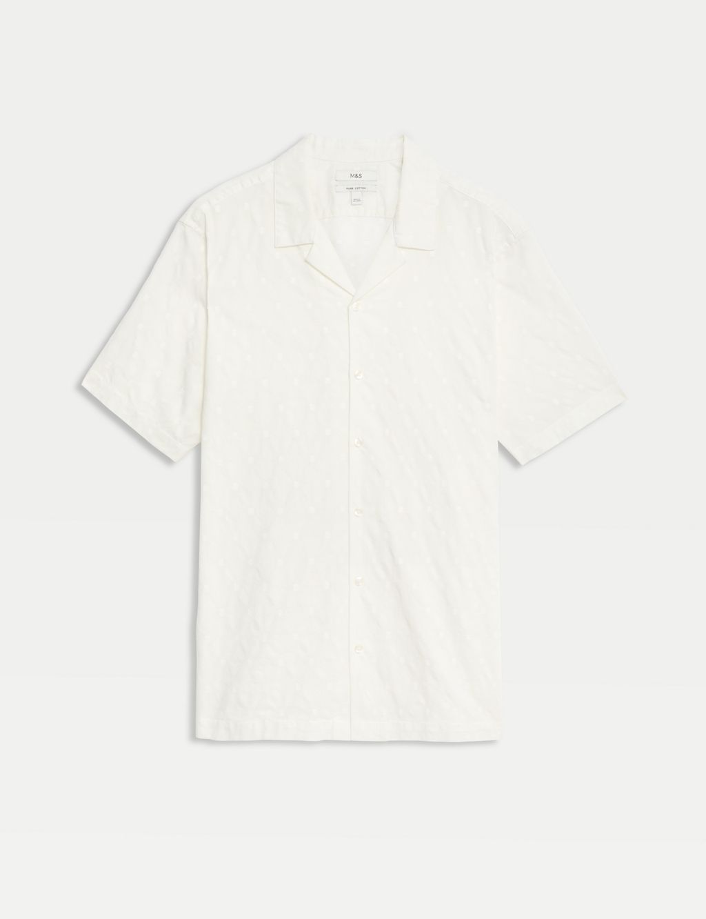Pure Cotton Textured Cuban Collar Shirt 1 of 5