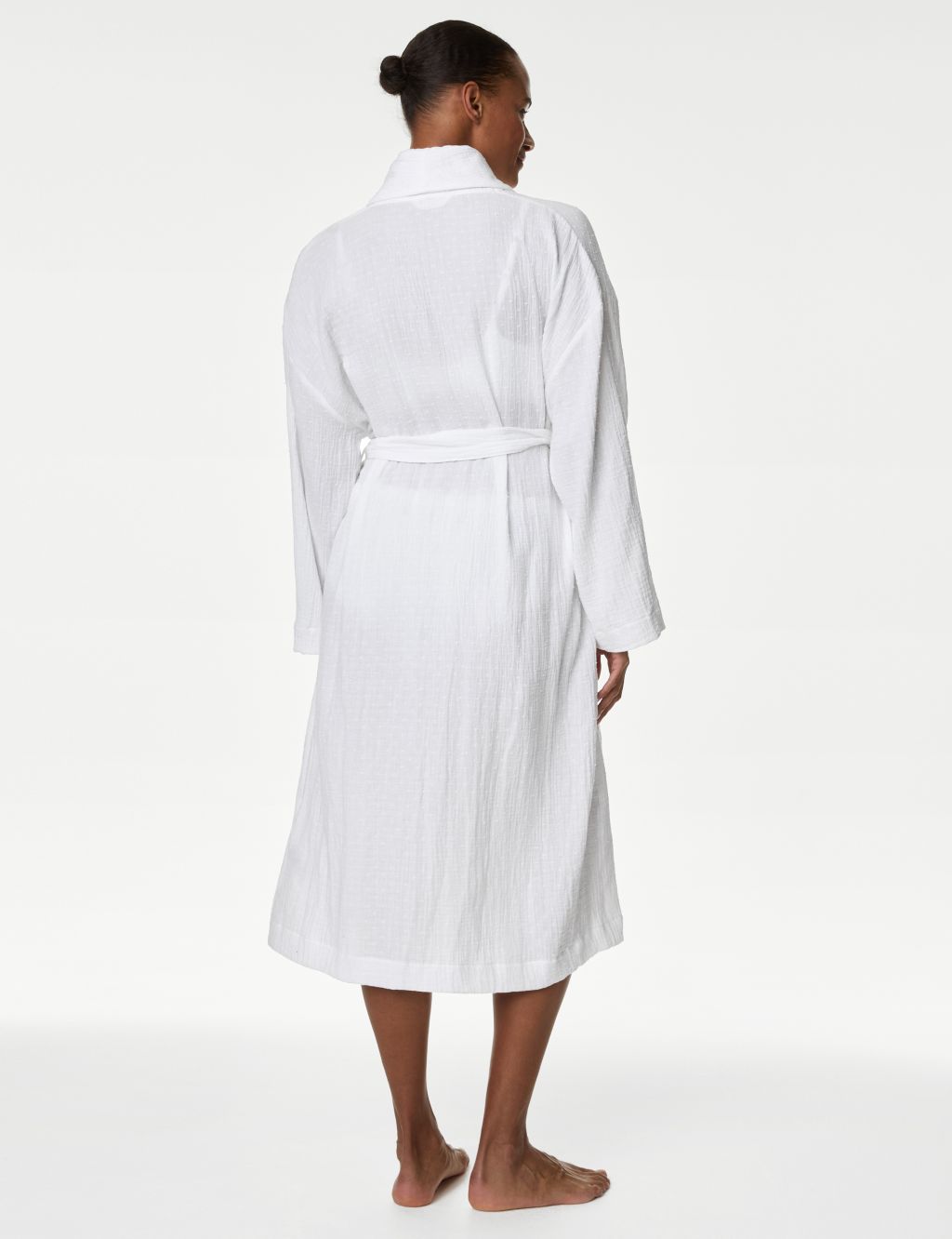 Pure Cotton Textured Dressing Gown 6 of 6