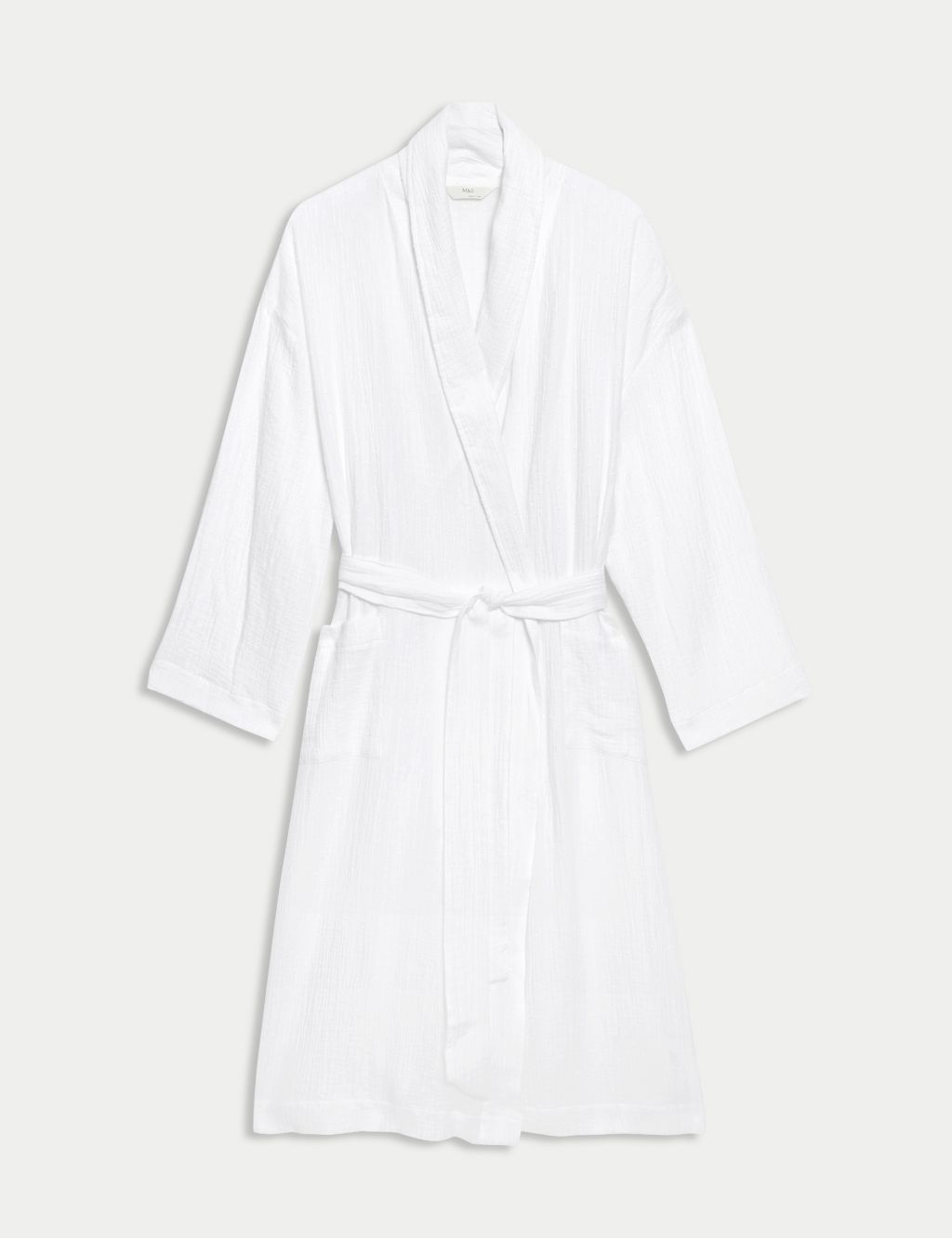 Pure Cotton Textured Dressing Gown 1 of 6