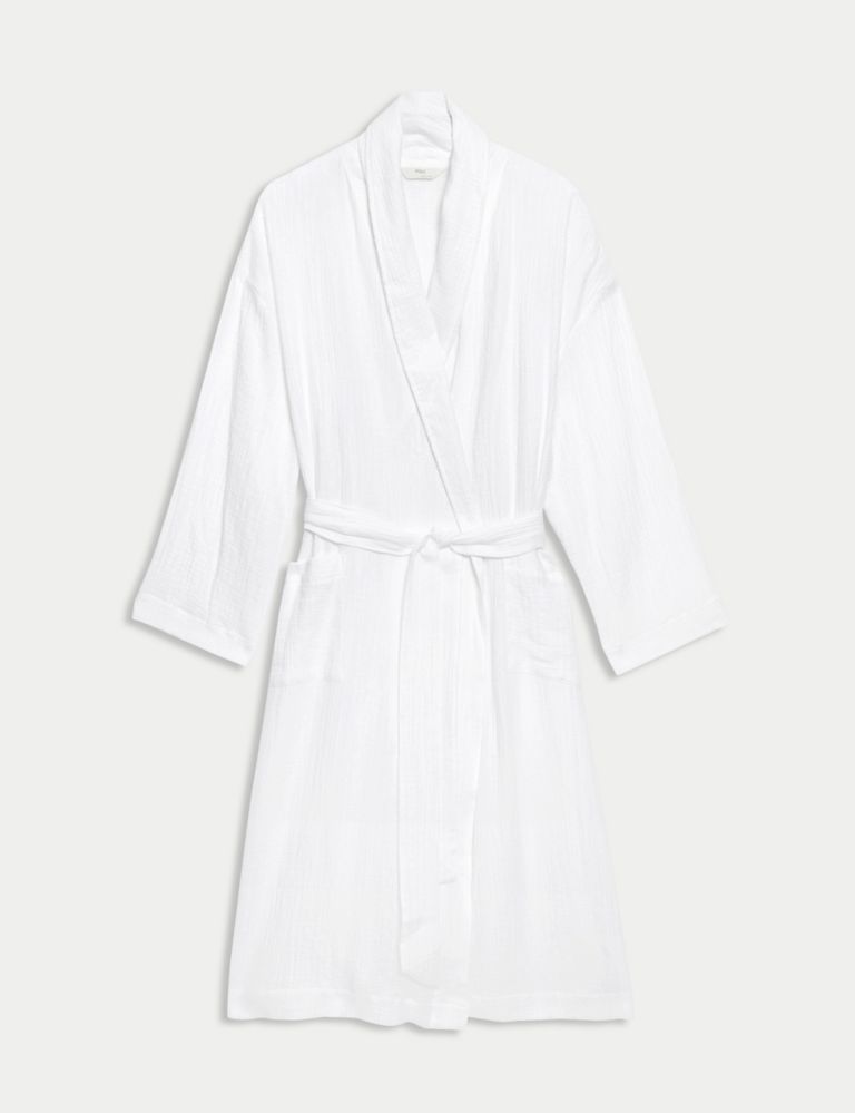 Pure Cotton Textured Dressing Gown 3 of 6