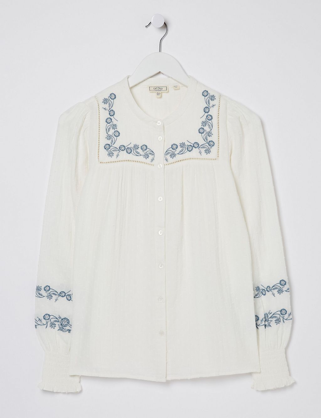 Pure Cotton Textured Embroidered Blouse | FatFace | M&S