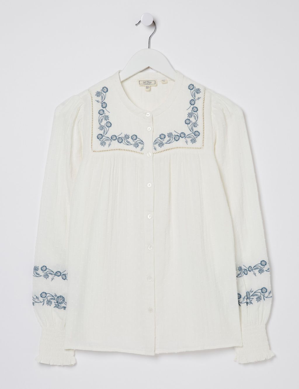 Pure Cotton Textured Embroidered Blouse 1 of 6