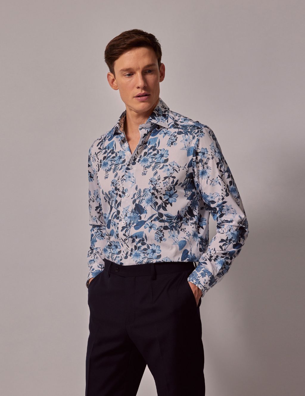 Pure Cotton Textured Floral Shirt 5 of 5