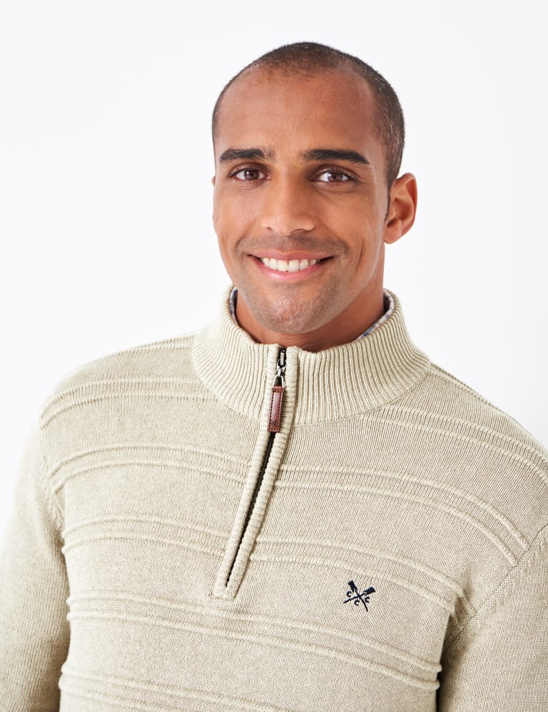 Pure Cotton Textured Half Zip Jumper 5 of 5