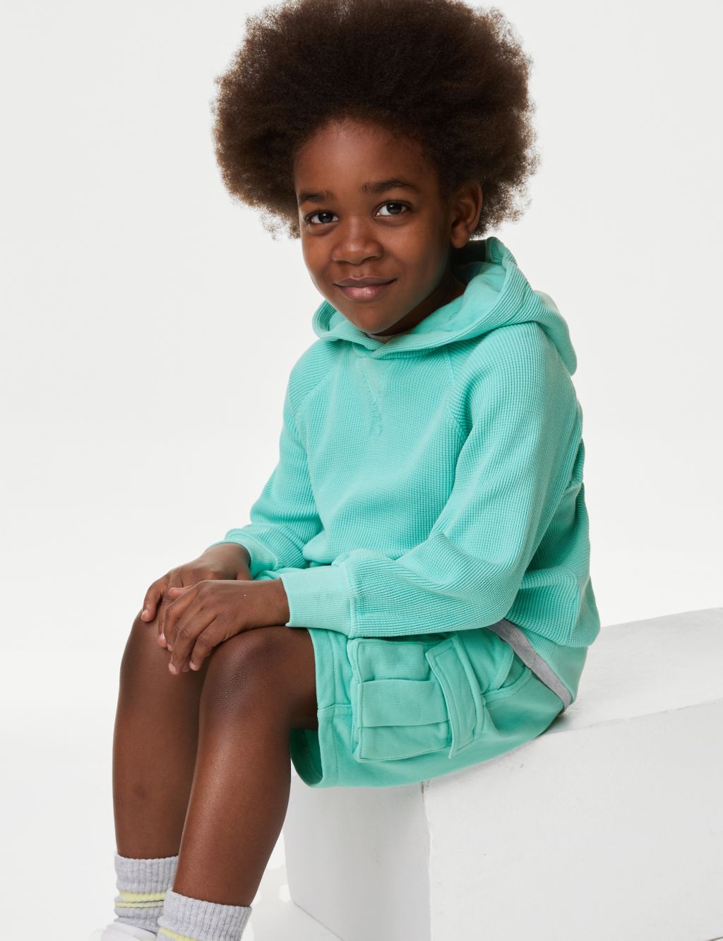 Pure Cotton Textured Hoodie (2-8 Yrs) 1 of 1