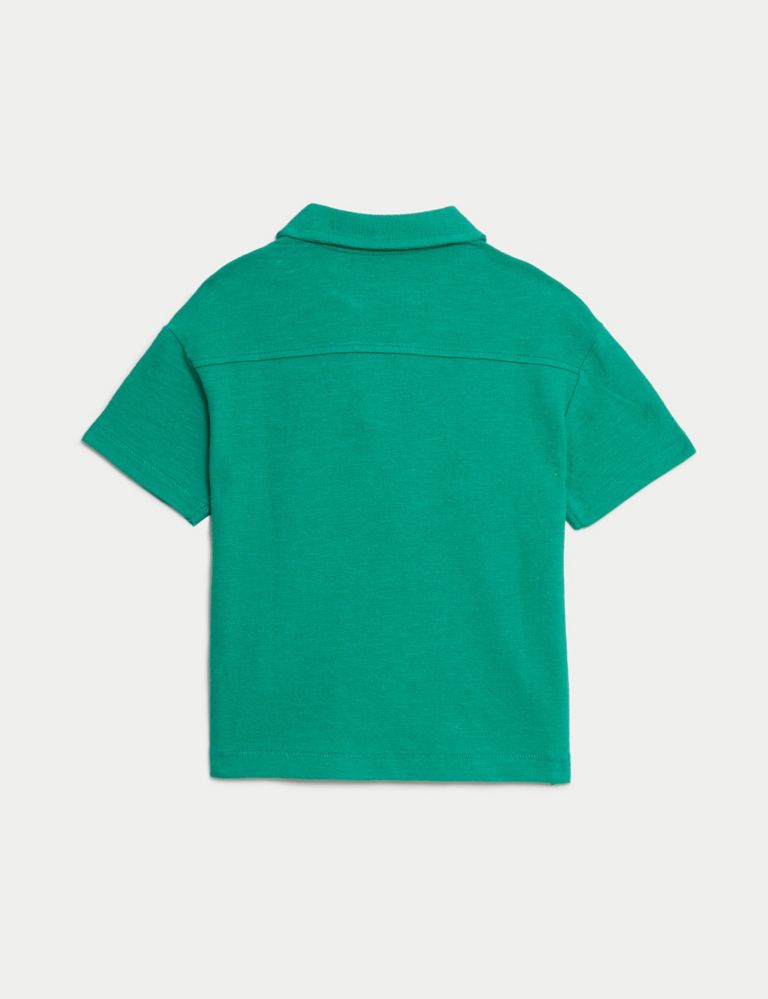 Pure Cotton Textured Jersey Polo Shirt (2-8 Yrs) 5 of 5
