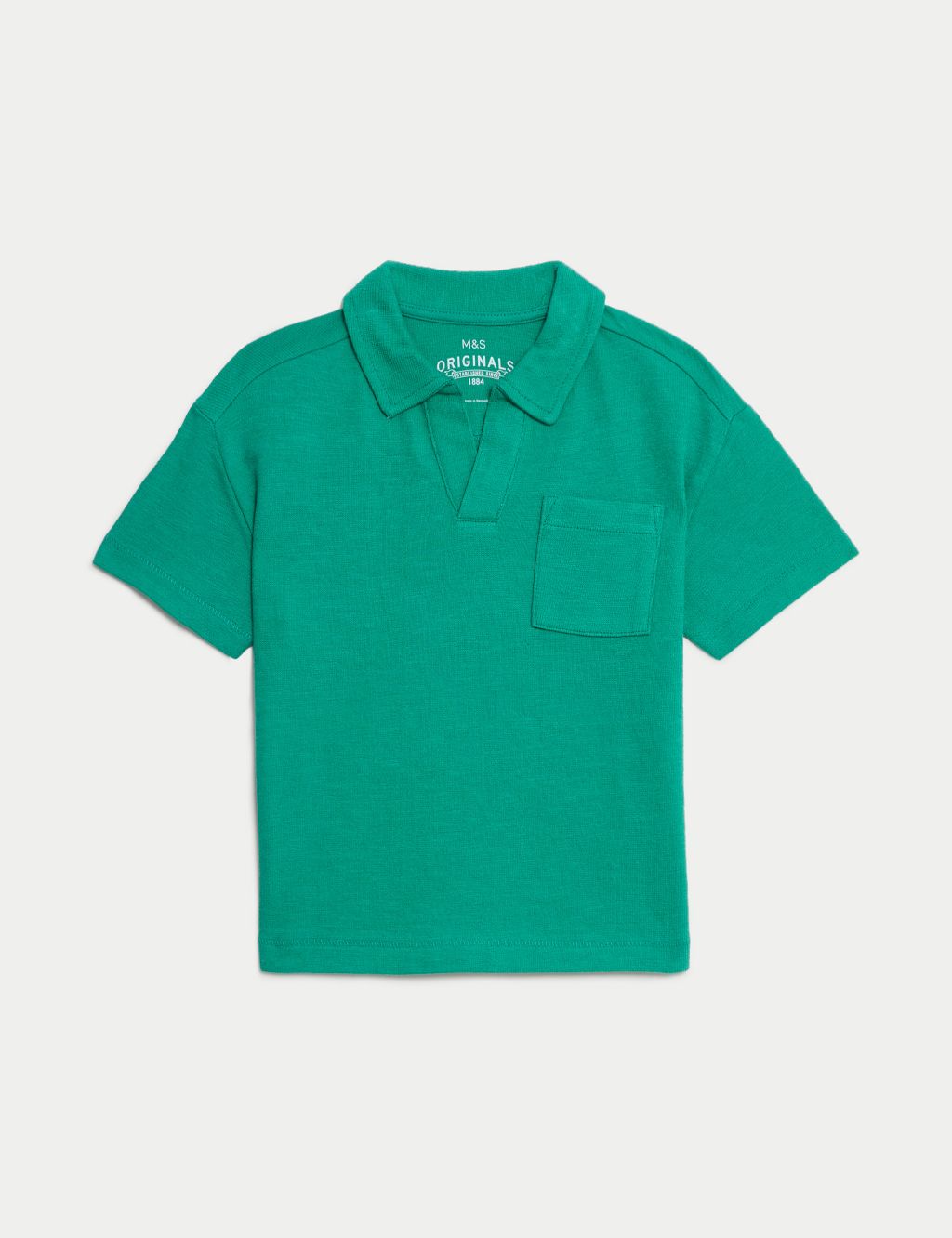 Pure Cotton Textured Jersey Polo Shirt (2-8 Yrs) 1 of 5