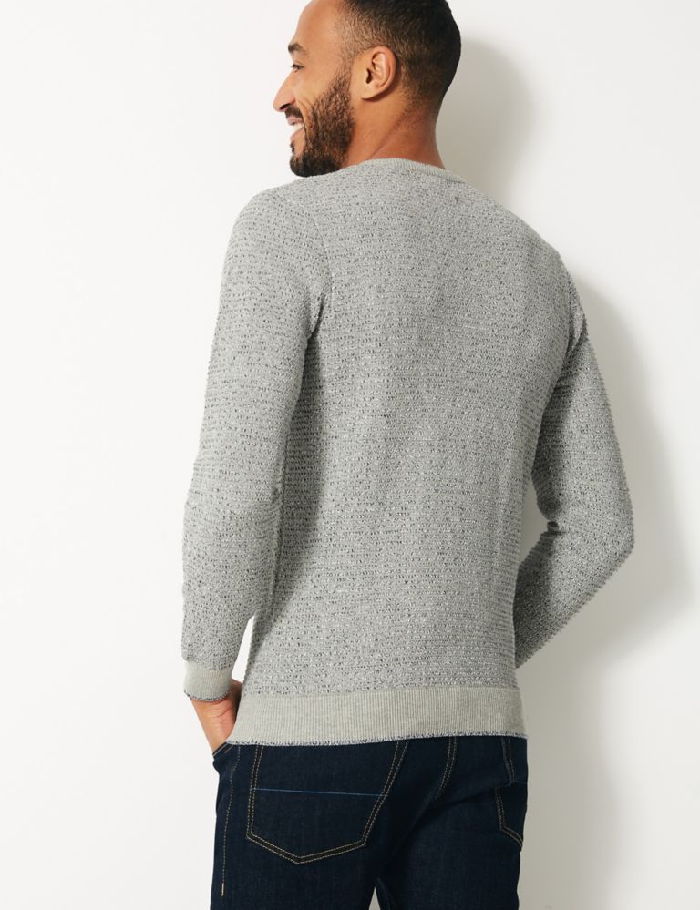Pure Cotton Textured Jumper  3 of 5