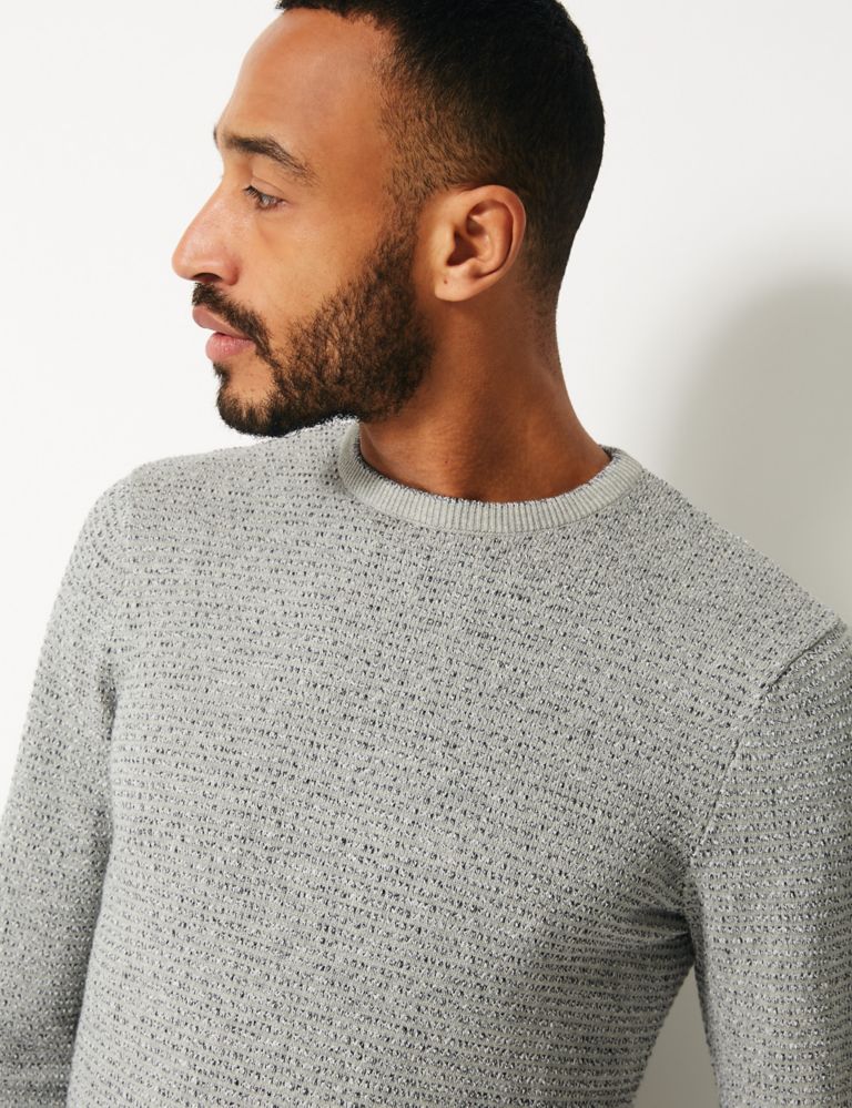Pure Cotton Textured Jumper  4 of 5
