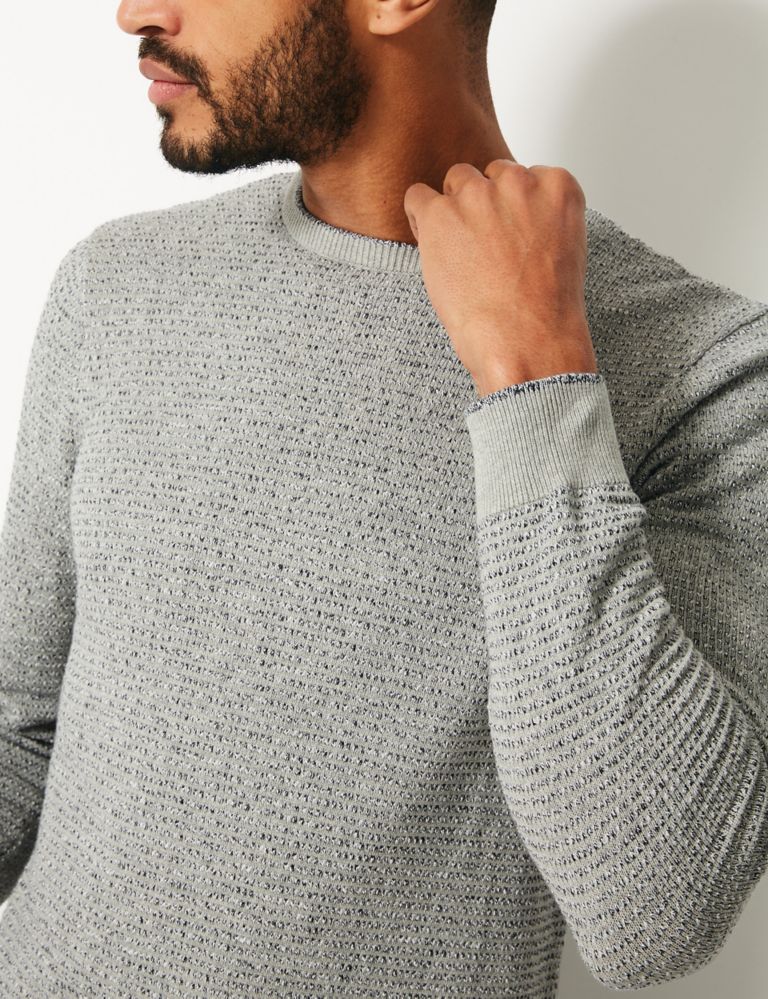 Pure Cotton Textured Jumper  5 of 5