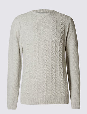 Pure Cotton Textured Jumper Image 2 of 3
