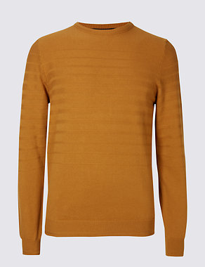 Pure Cotton Textured Jumper Image 2 of 4