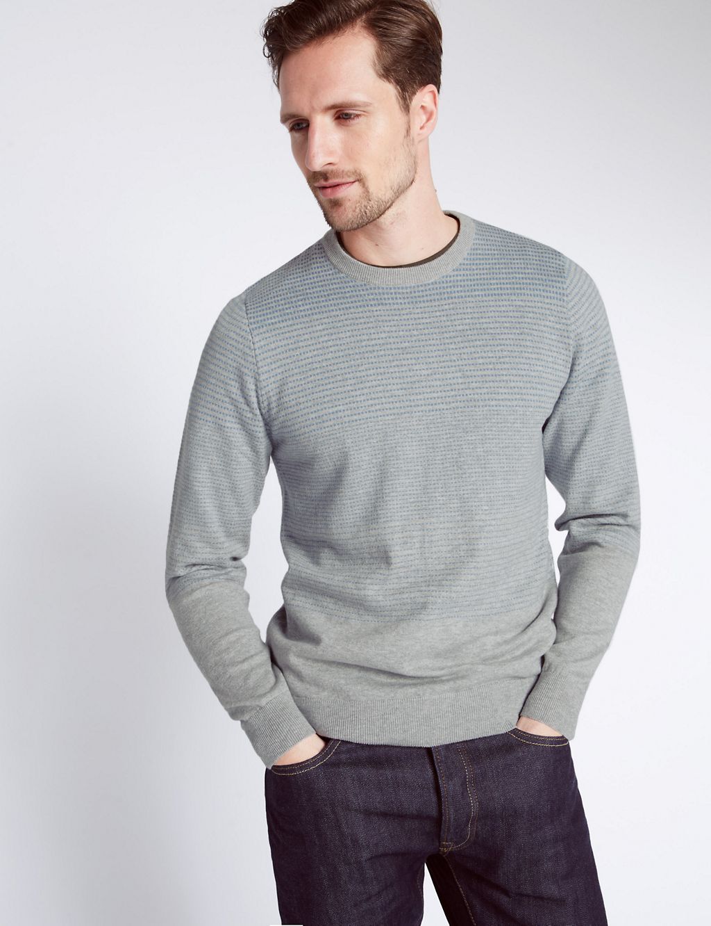 Pure Cotton Textured Jumper 3 of 3