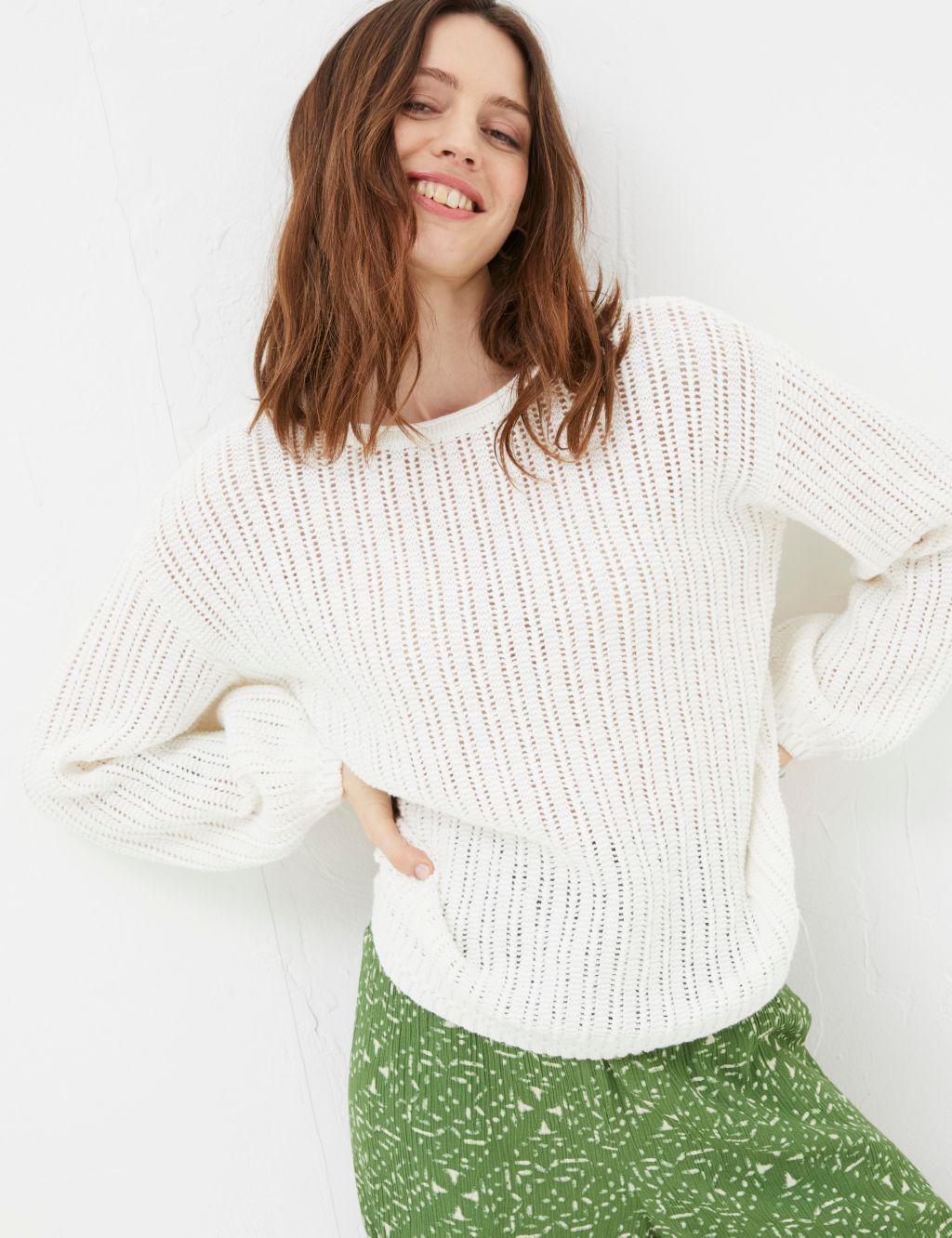 Pure Cotton Textured Jumper 3 of 4