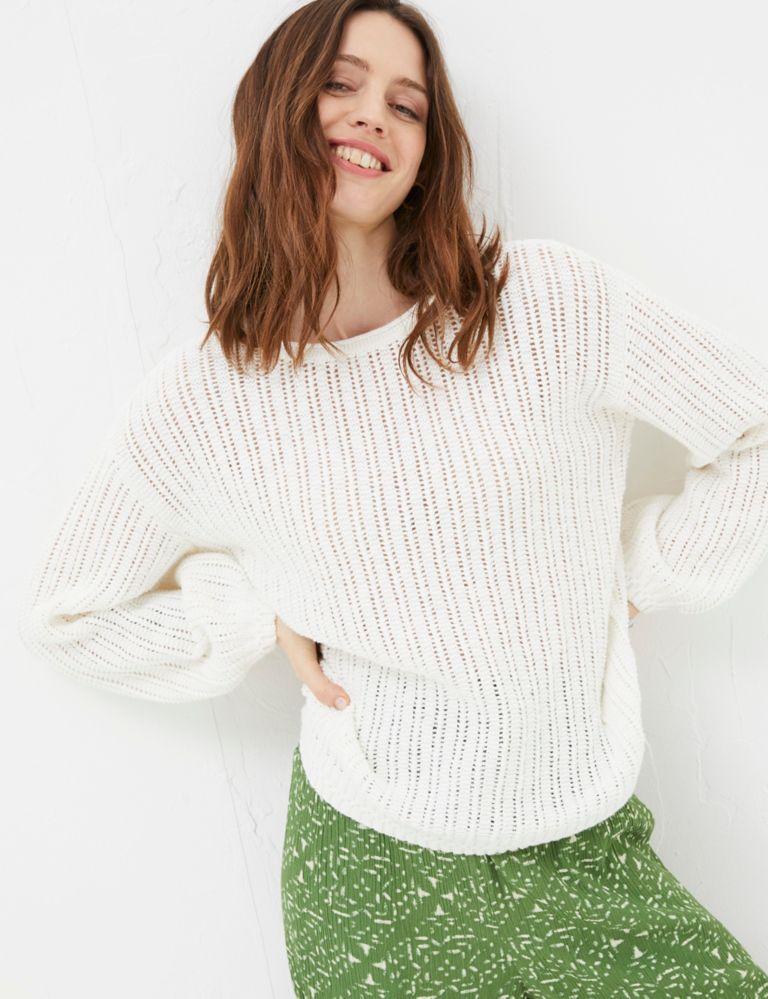 Pure Cotton Textured Jumper 1 of 4