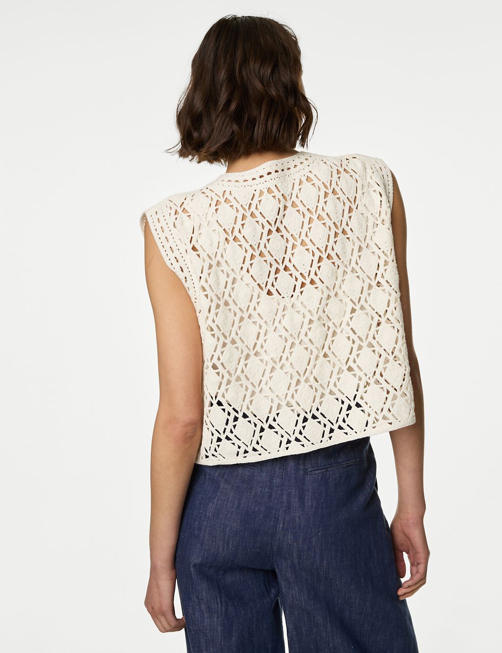 Pure Cotton Textured Knitted Vest 5 of 6