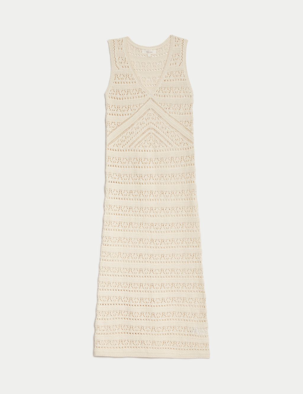 Pure Cotton Textured Midi Knitted Dress 1 of 8