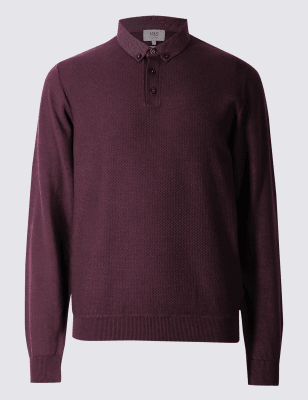 Marks and spencer 2025 mock shirt jumper men's