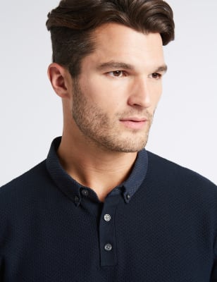 Marks and spencer on sale mock shirt jumper men's